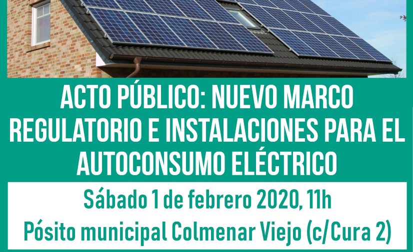 Acto Público: "Nuevo marco regulatorio e instalaciones para autoconsumo eléctrico"