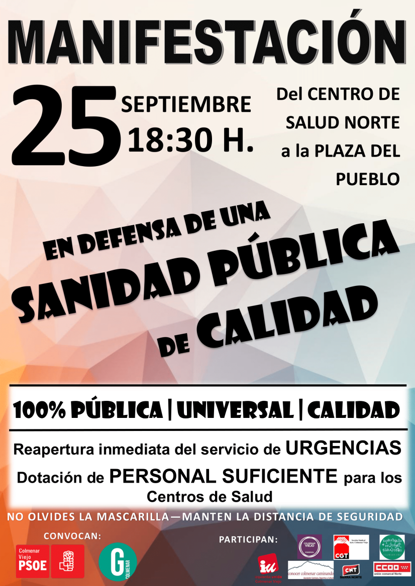 Manifestación 25 de septiembre  "Por una Sanidad Pública de calidad"