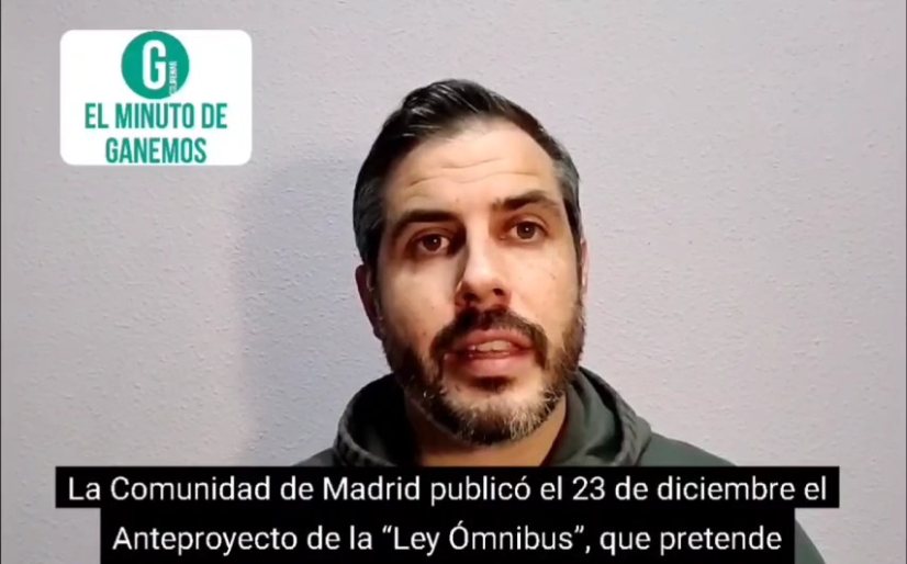 Ganemos Colmenar solicita que se suspenda la tramitación de la Ley Ómnibus de la Comunidad de Madrid