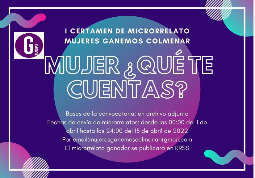 I Certamen de Microrrelatos del Grupo de Mujeres de Ganemos Colmenar