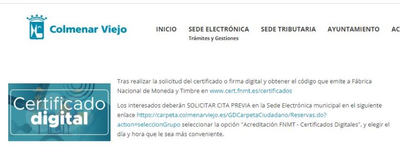 El PP se niega a emitir certificados digitales en el Ayuntamiento de Colmenar