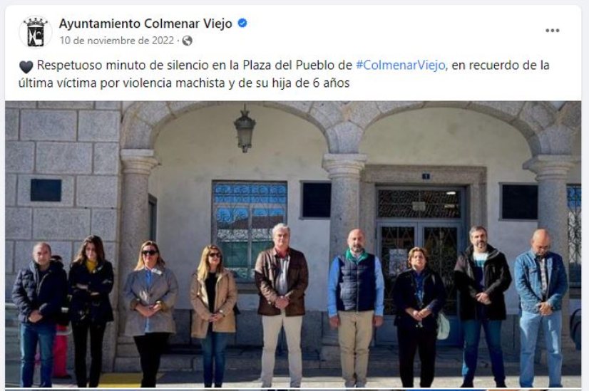 Ganemos Colmenar reclama la convocatoria de un minuto de silencio por cada víctima de violencia machista