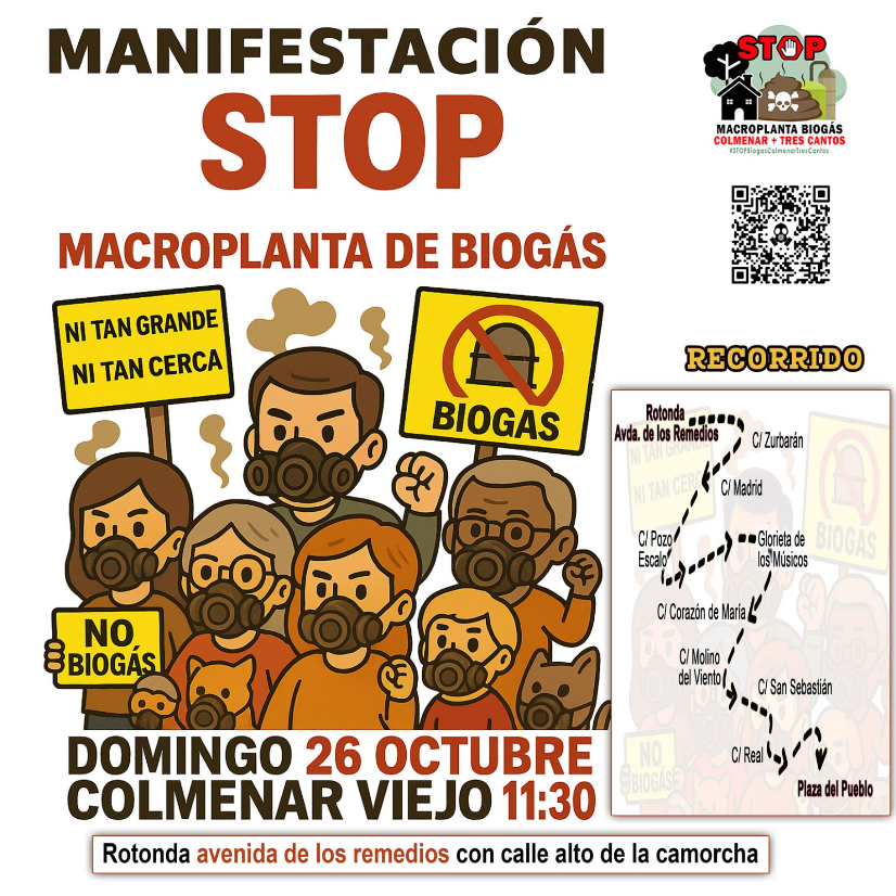 Domingo 26/10/25 Manifestación Stop Biogás en Colmenar