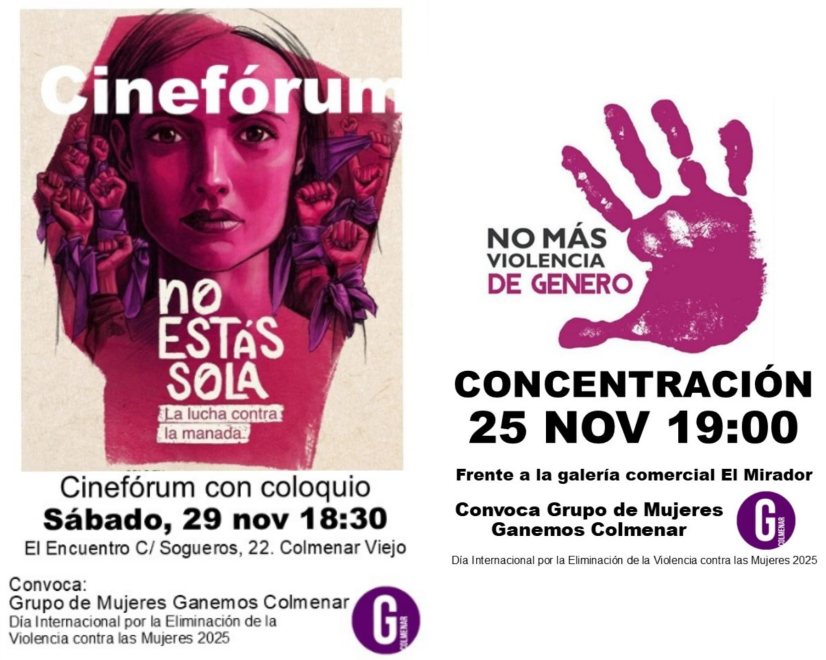 Actividades del Grupo de Mujeres de Ganemos Colmenar por el 25N