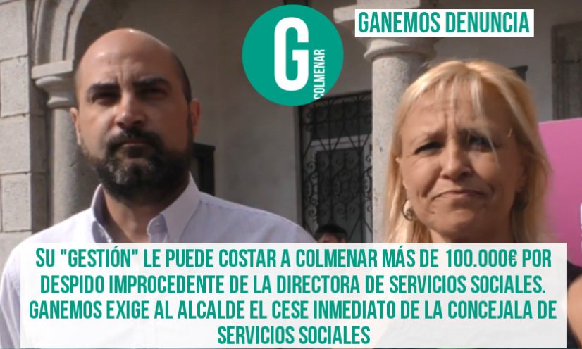 SOLICITUD DEL CESE INMEDIATO DE LA CONCEJALA DE SERVICIOS SOCIALES CAROLINA CALVO